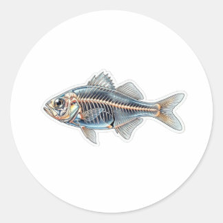 クリアグラスフィッシュの透明感 科学的なイラスト ラウンドシール
