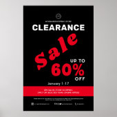 クリアランスセールストアービジネス割引ブラック ポスター (正面)