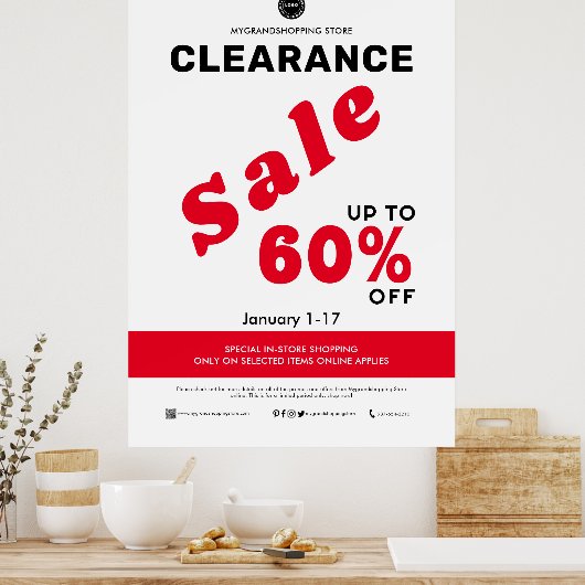 クリアランスセールストアー事業割引ポスター ポスター (キッチン)