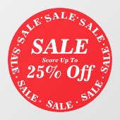 クリアランスセール用ストアウィンドウサイン - オーダーメイドテキスト ウィンドウサイン (シート)