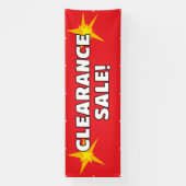 クリアランスセール赤いバナー 横断幕 (縦)