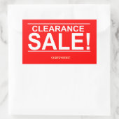 クリアランスセール赤ステッカー 長方形シール (バッグ)