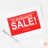 クリアランスセール赤ステッカー 長方形シール (封筒)