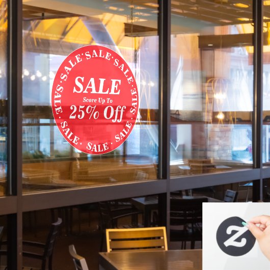 クリアランスセール 店舗窓用看板 - オーダーメイドテキスト ウィンドウサイン (レストラン窓)