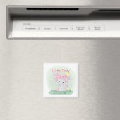 クリアリングにピンクの弓を持つ可愛いベビーゾウ マグネット (インサイチュ (食洗機))