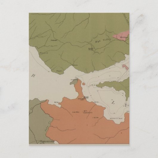 クリアークレイク地域の地質図 ポストカード (正面)