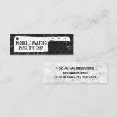 クリアーナイフ |大理石背景 スキニー名刺 (正面/裏面)