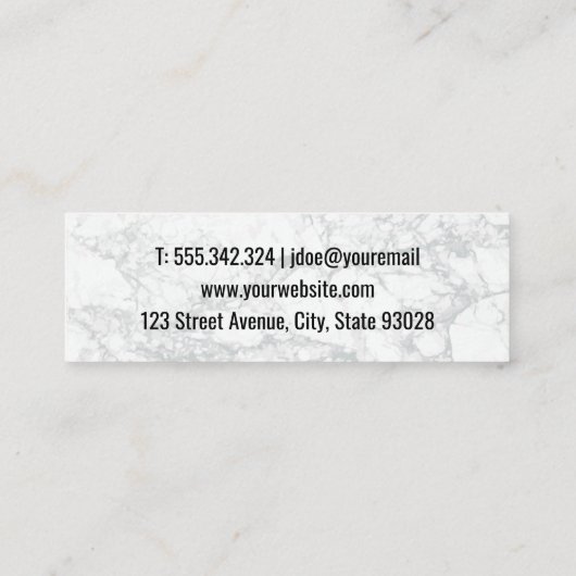 クリアーナイフ |大理石背景 スキニー名刺 (裏面)