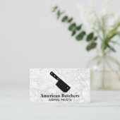 クリアーナイフ |白い大理石の背景 名刺 (スタンド正面)