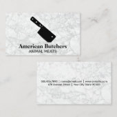 クリアーナイフ |白い大理石の背景 名刺 (正面/裏面)