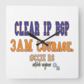 クリアIP BGP - 3AM Courage  スクエア壁時計 (正面)