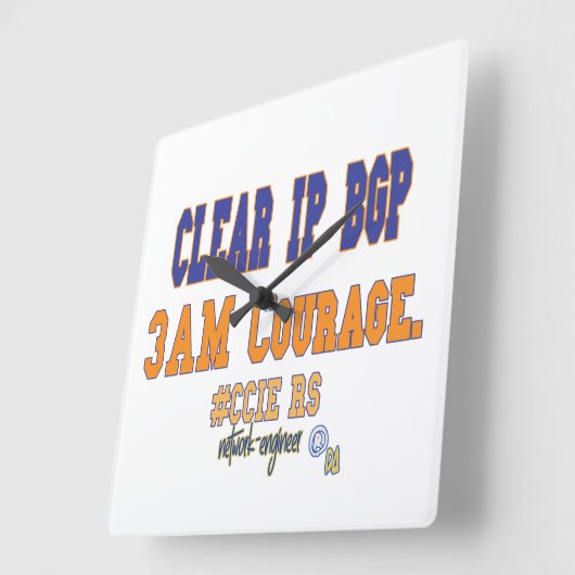 クリアIP BGP - 3AM Courage  スクエア壁時計 (傾斜)