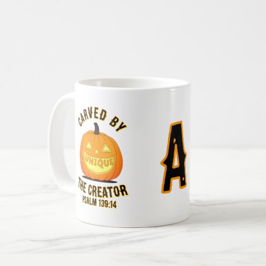 クリエイターによるオーダーメイドイニシャル刻印 コーヒーマグカップ (正面左)