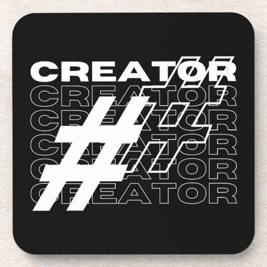 クリエイター ハッシュタグ タイポグラフィ コースター (正面)
