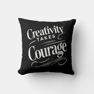 クリエイティビティは勇気を取る装飾用クッション- Home Decor クッション