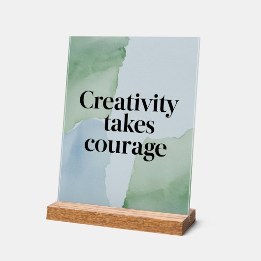 クリエイティビティは勇気を引き出すオプション2 アクリルサイン (傾斜)