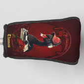 クリエイティビティを象徴する黒い白鳥 ゴルフヘッドカバー (正面)