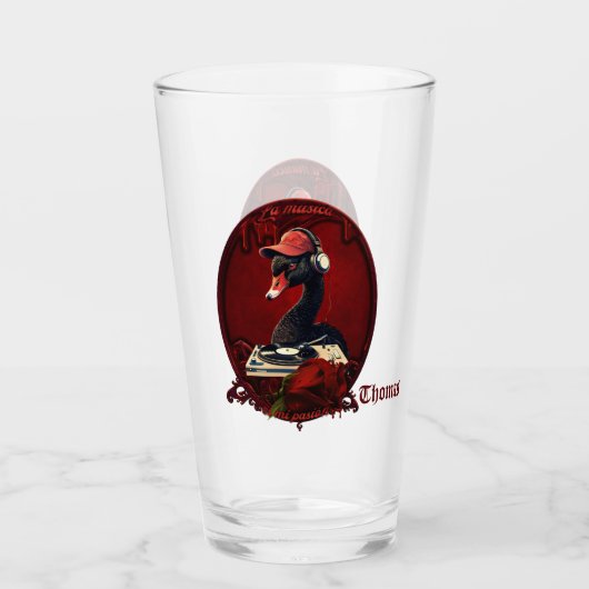 クリエイティビティを象徴する黒い白鳥 タンブラーグラス (正面)