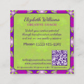 クリエイティビティ勇気引用文クリエイティブコーチQRコード スクエア名刺 (裏面)