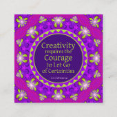 クリエイティビティ勇気引用文クリエイティブコーチQRコード スクエア名刺 (正面)