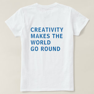 クリエイティビティ引用文ブルータイポグラフィバックプリント Tシャツ
