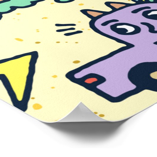 クリエイティブおもしろいリティ活動Doodle Cartoon Set 1. ポスター (角)