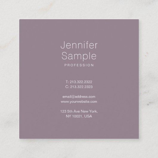 クリエイティブお洒落デザインプモダンライナラグジュアリートレンディー スクエア名刺 (裏面)