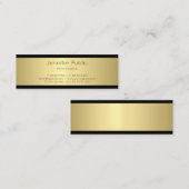 クリエイティブお洒落デザイン金ゴールドトレンディープレーングラマー スキニー名刺 (正面/裏面)