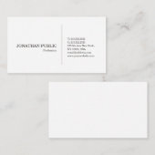 クリエイティブお洒落ホワイトデザインプモダンラン 名刺 (正面/裏面)