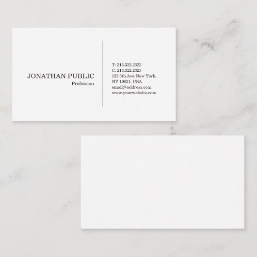 クリエイティブお洒落ホワイトデザインプモダンラン 名刺 (正面/裏面)