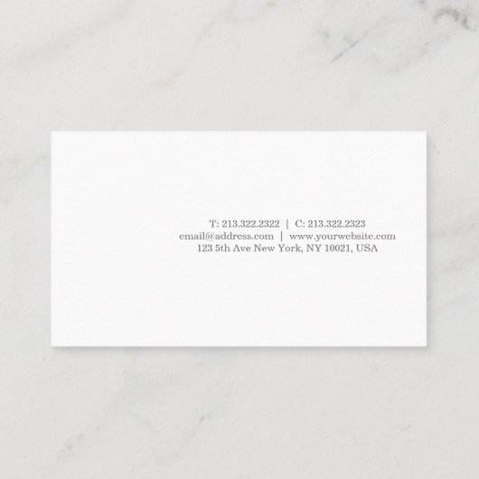 クリエイティブお洒落モダンデザインエレガントホワイトプレーン 名刺 (裏面)