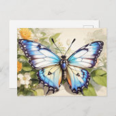 クリエイティブかわいらしバタフライイラストレーション ポストカード (正面/裏面)