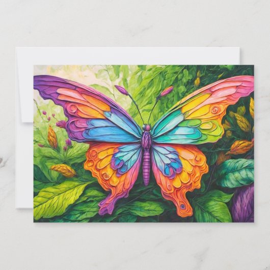 クリエイティブかわいらしバタフライデザイン誕生日パーティー 招待状 (裏面)