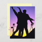 クリエイティブで楽しいカップルの記念日パーティー招待状 招待状 (正面/裏面)