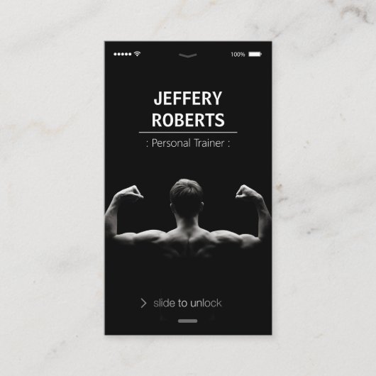 クリエイティブとユニークボディビルダーパーソナルトレーナー 名刺 (正面)