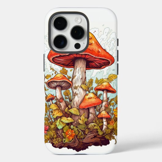 クリエイティブなキノコの森のイラスト Case-Mate iPhoneケース (裏面)