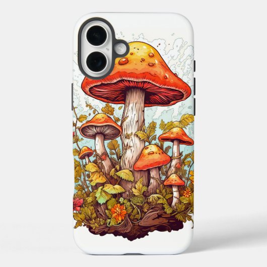 クリエイティブなキノコの森のイラスト Case-Mate iPhoneケース (裏面)