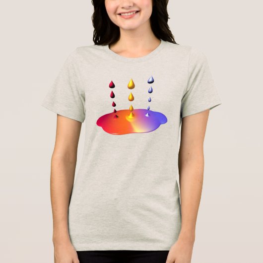 クリエイティブなペンキの混色 トライブレンドTシャツ (正面)