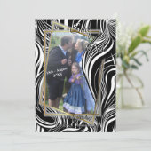 クリエイティブなモノクロ シームレス アブストラクト 招待状 (スタンド正面)