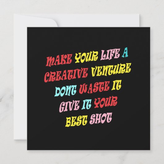 クリエイティブな冒険と人生を愛する人々のために 招待状 (正面)