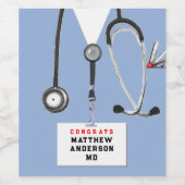 クリエイティブな医学部卒業式 ワインラベル (シングルラベル)