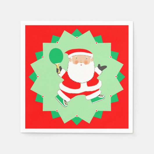 クリエイティブな卓球クリスマスホリデーパーティー スタンダードカクテルナプキン (正面)