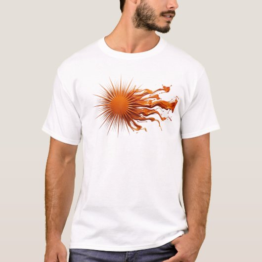 クリエイティブな抽象的な太陽のウェアラブルアート Tシャツ (正面)