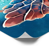クリエイティブな水泳をするカメのイラスト ポスター (角)