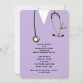 クリエイティブな看護師卒業パーティー 招待状 (正面)