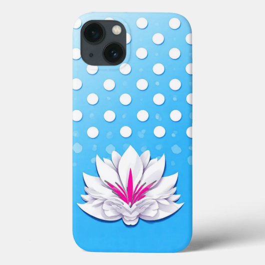 クリエイティブな花の配置 水玉模様の背景 Case-Mate iPhoneケース (裏面)