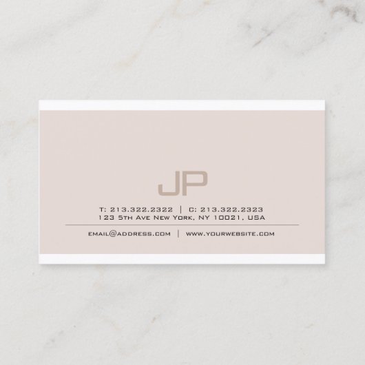 クリエイティブのお洒落でモダンでエレガントで粋なモノグラムの 名刺 (裏面)