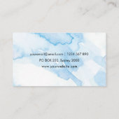 クリエイティブのための青い水彩画の名刺 名刺 (裏面)