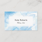 クリエイティブのための青い水彩画の名刺 名刺 (正面)