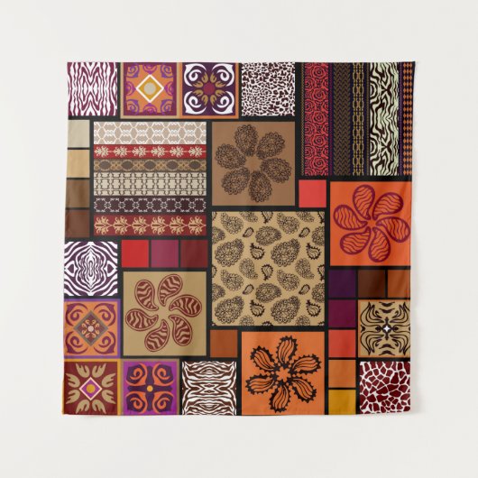 クリエイティブのシームレスなパターンインスパイアの大集合 タペストリー (正面)